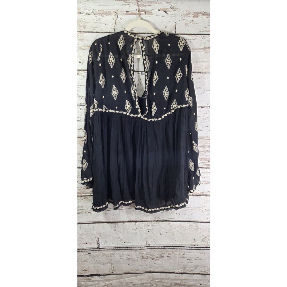 Free People Cinnamon Diamond‎ Embroidered Tunic Top Size Xs - Picture 9 of 10